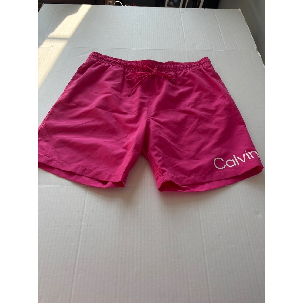 Calvin Klein Swim Trunks Hot Pink Swimwear Beach Travel‎ Vacay Shorts XL nwt